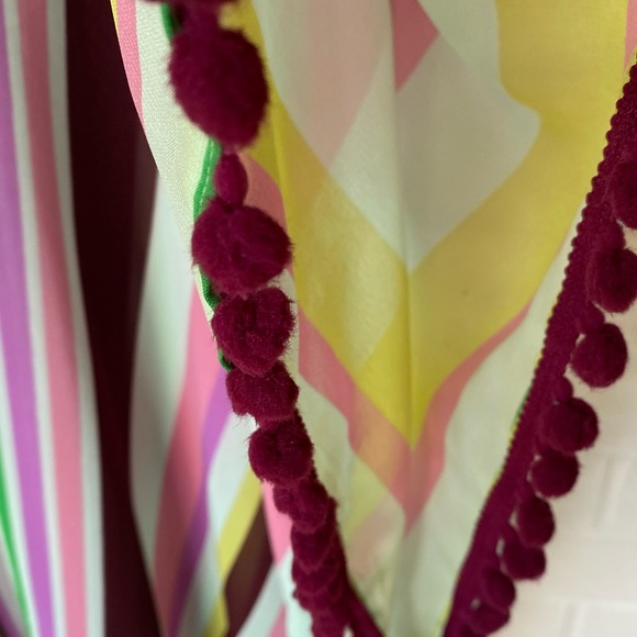 NWT “SHORE DRIVE” Striped Swim Coverup Caftan Tunic 🌸 Semi Sheer FreeSize - Picture 4 of 14